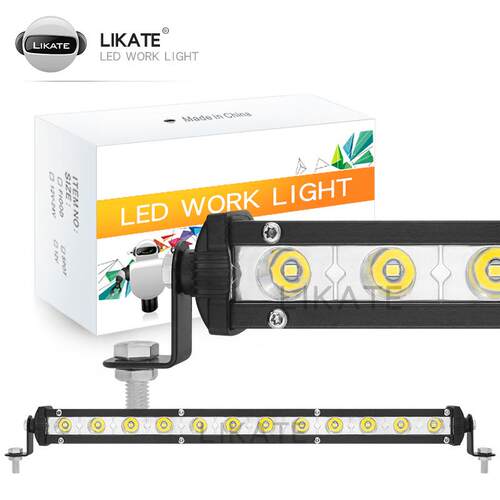LKT新款汽车led工作灯小单排 36w12灯长条越野车顶检修射灯13inch