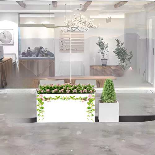 花箱户外组合花池市政树箱长方形花槽成品花架铁艺花坛花槽
