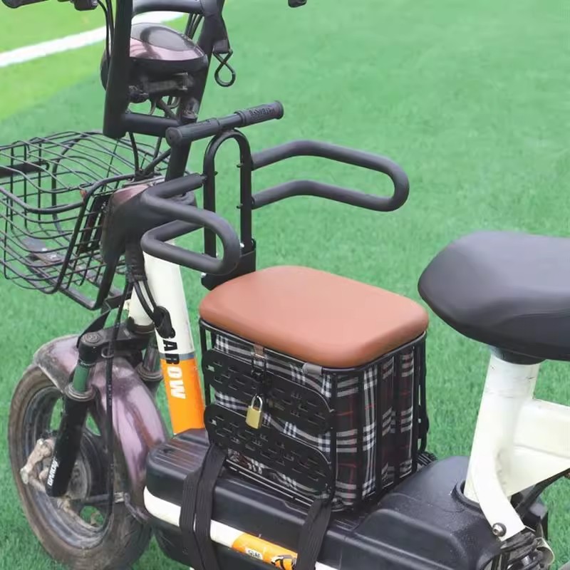电动车儿童座椅储物箱电动车置物箱通用可坐自行车储物箱儿童座椅