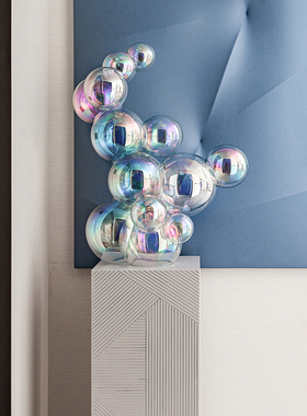 售楼处会所别f墅大厅接待台大型落地雕塑样板间客厅书房装饰品摆