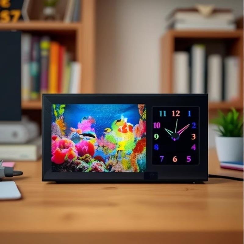 厂家直销LED装饰灯家居桌面摆件小夜灯带时钟仿真鱼动态海景灯