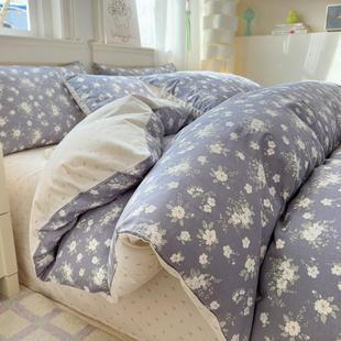 全棉小碎花法式 套件 花边家用纯棉四件套学生宿舍三件套床单床笠款