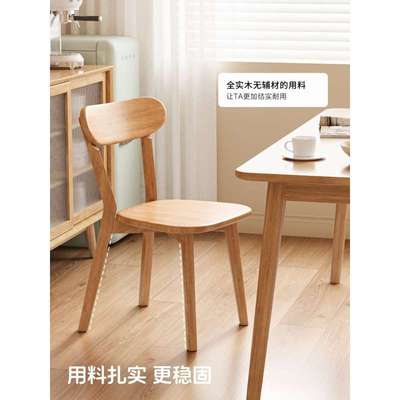 实木椅餐椅家用餐桌椅商用简约靠背椅木头复古意式餐厅凳子实木凳
