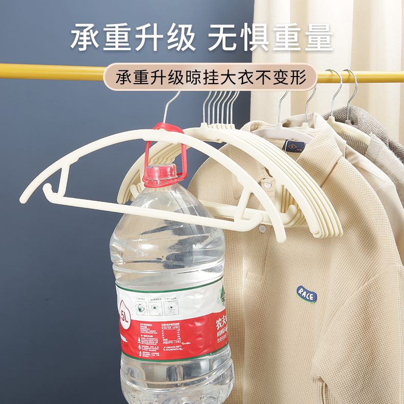植荐加粗半圆衣架收纳新款衣撑挂衣衣架无痕防滑师推家用绒整理
