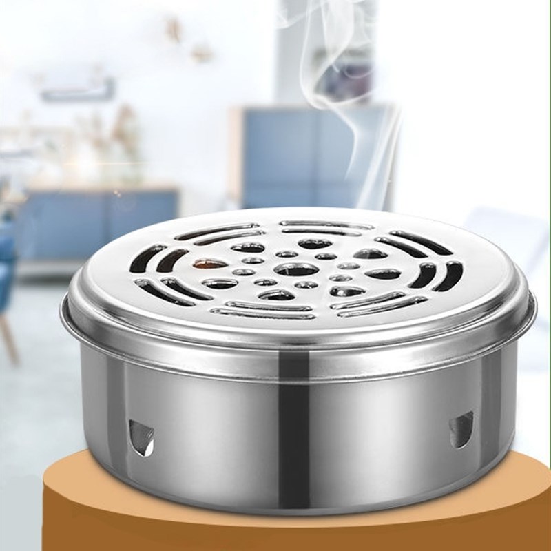 不锈钢蚊香盘蚊香盒防火创意大号16cFm蚊香架香炉便捷家用室内中