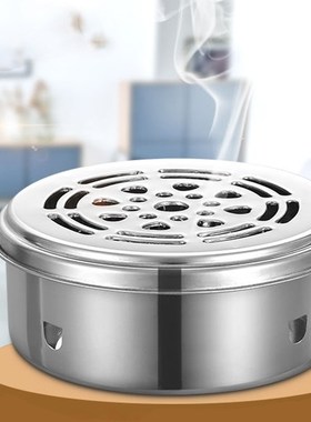 不锈钢蚊香盘蚊香盒防火创意大号16cFm蚊香架香炉便捷家用室内中