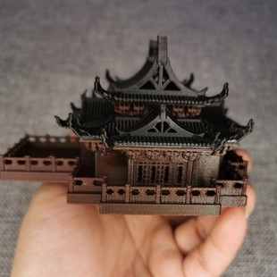 静观吾界a  古代建筑模型 大雄宝殿摆件微景观假山上的小摆件模型