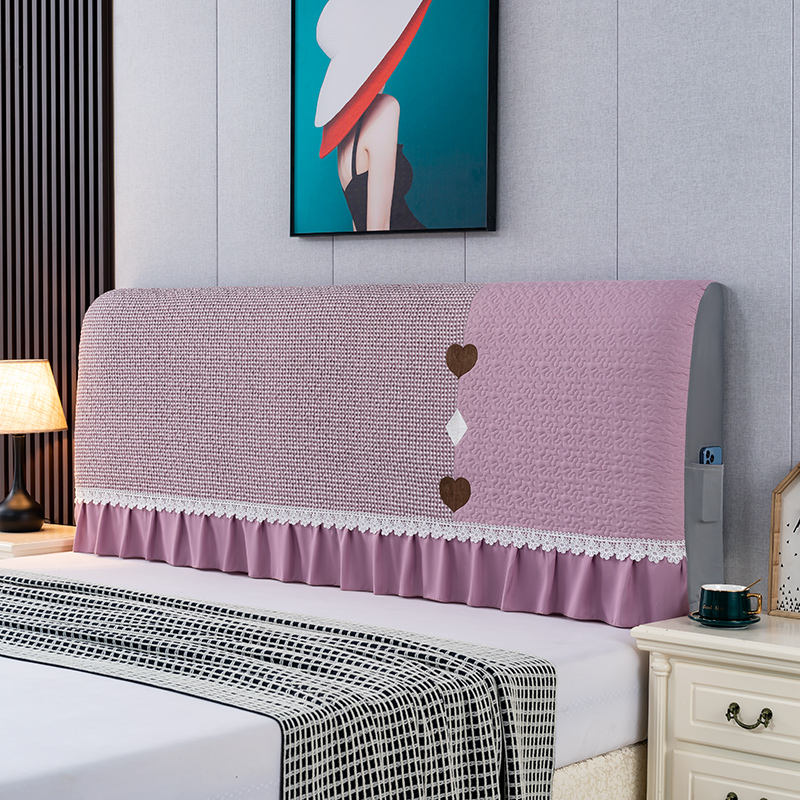 加厚床头罩简约卧室纯色简单大方现代木床皮床盖布套子罩Y2022新