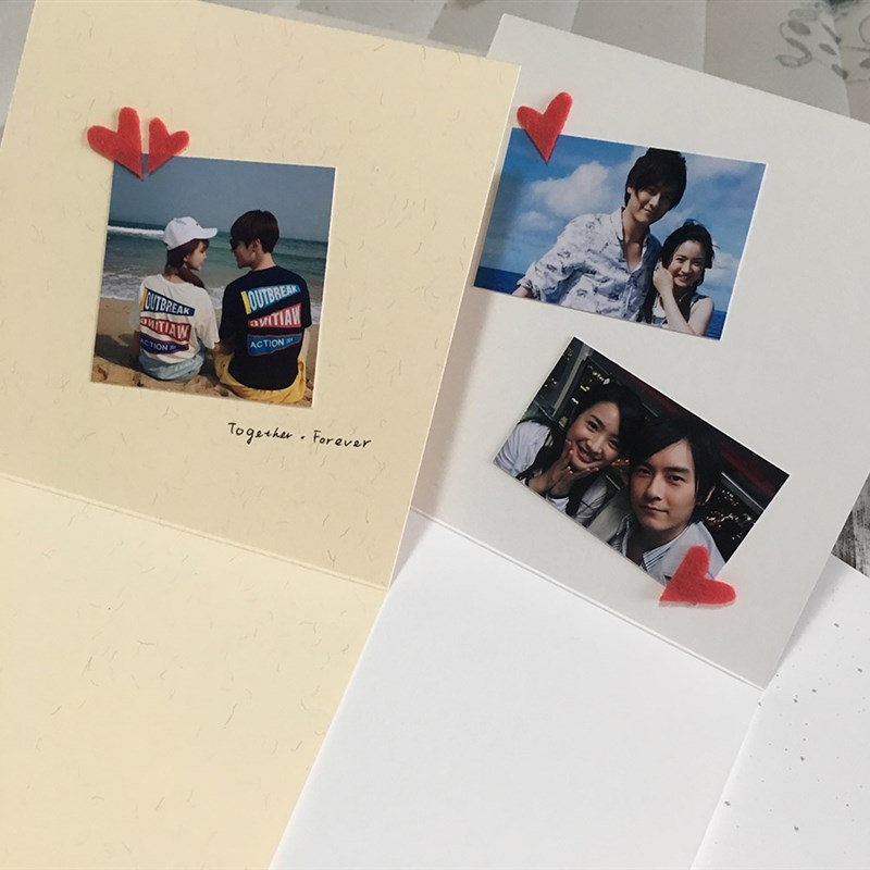 贺卡内部加照片专拍n(照片贺卡手工贺卡定制贺卡高档贺卡)TI1