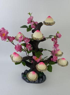 网红寿桃树架生日寿桃树s摆件创意佛台点心架酒店寿宴自助餐桃树