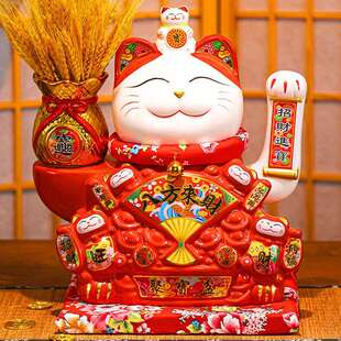 招财猫自动招手2025年新款店铺做生意招财前台装饰摇手发财猫摆件