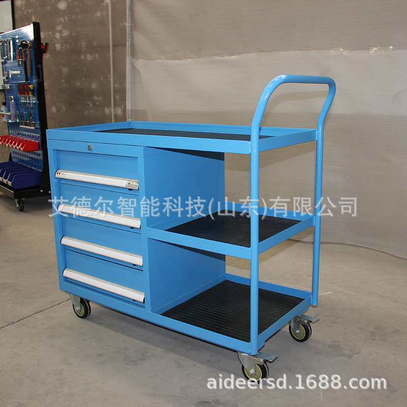 汽保工具车 钳工维修工作台山东艾德尔厂家发货带轮四抽屉工具车