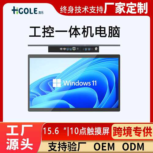 15.6寸工控一体机电脑Win10安卓机器人控制触摸屏工业平板显示器