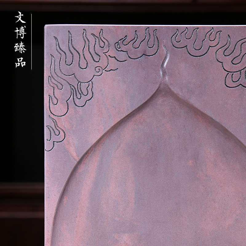 文博端砚源头厂家直销禅风实用砚台8寸方形宋坑书法磨墨送礼摆件