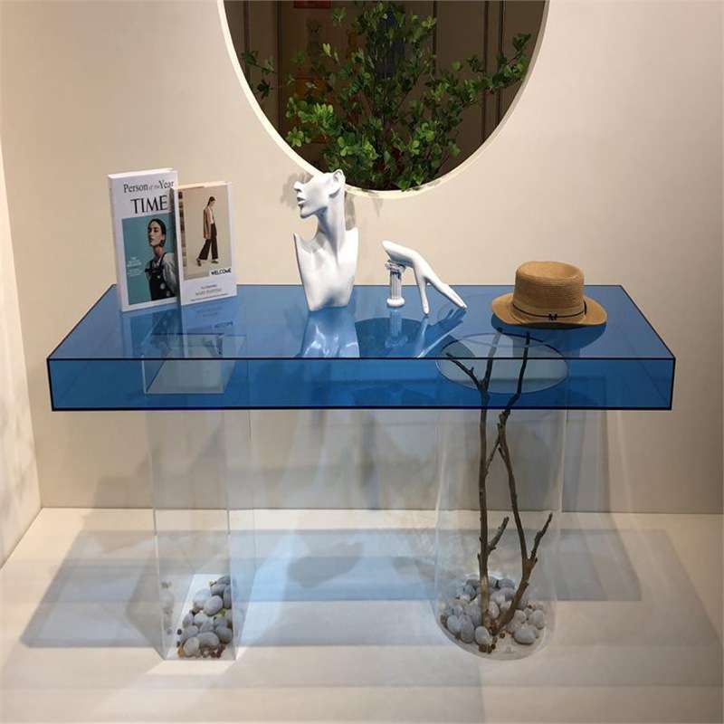 服装店中岛展示台产品陈列台网红展示柜亚克力流水台简约长条桌