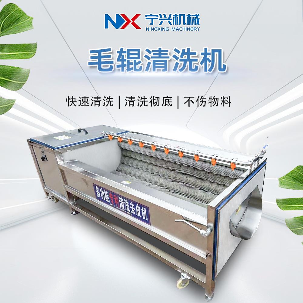 宁兴红薯干加工设备根茎类果蔬清洗去皮机全自动头蹄毛辊清洗机