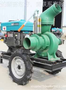 四缸柴油抽农水泵 8IIK寸10寸柴油拖车水泵款 田灌溉浇地水抽泵