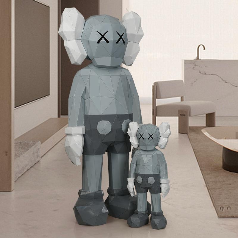 kaws公仔大摆件轻奢创意落地雕塑潮玩玻璃钢工艺美陈装饰轻奢风