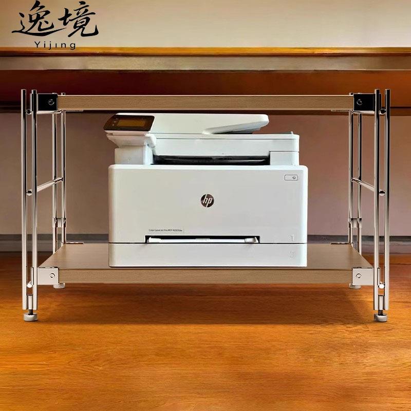 桌下打印机置物架办公室落地可移动架子厨房台面微波炉多层收纳架