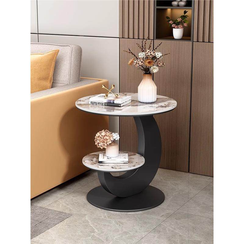 轻奢岩板沙发边几简约现代双层角几小圆桌创意阳台茶几床头柜边柜,电子元器件市场,其它元器件,淘宝优惠券,粉丝福利购,淘宝优惠卷