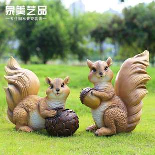 别墅花园庭院装饰户外园林雕塑仿真动物松鼠土拨鼠摆件树脂工艺品