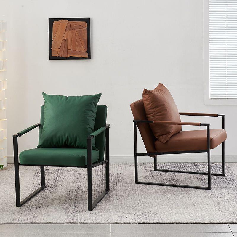 北欧单人沙发椅懒人沙发意式轻奢铁艺简约休闲椅小户型客厅老虎椅