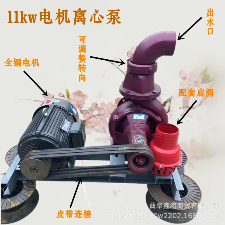 4寸口径压井离心泵 全铜电机带动槽钢底座款式农业浇灌水泵