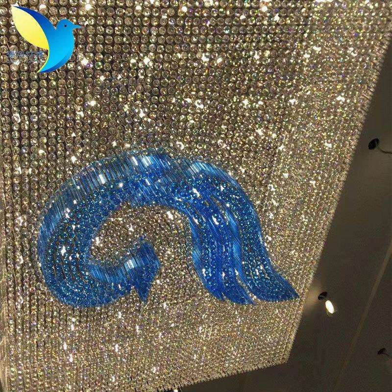 宴会厅酒店KTV布置空中吊饰中庭装饰LED艺术吊灯酒店水晶吸顶灯