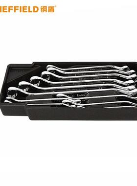 钢盾S025025 11件套双梅花扳手组套梅花扳手套装6x7-24x27mm扳手