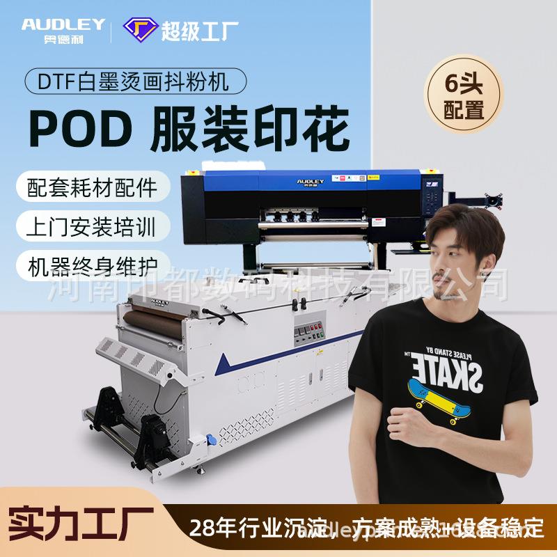 奥德利6头POD服装印花打印机T恤洗水唛抱枕热转印白墨烫画打印机