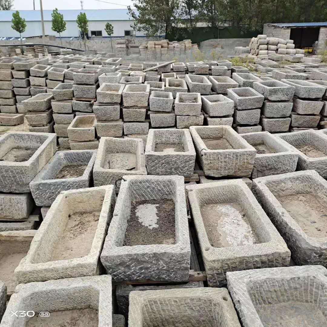 老石槽磨盘刻字景区公园石凳洗手台景区摆件铺路石板可