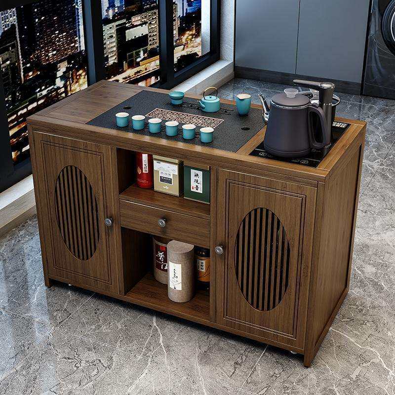 移动茶桌茶台家用非实木茶车客厅泡茶几茶具套装全自动烧水壶一体