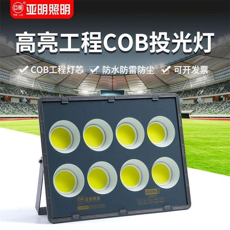 亚明照明明腾LED投光灯200w400w600w户外探照灯防水大眼灯塔吊灯