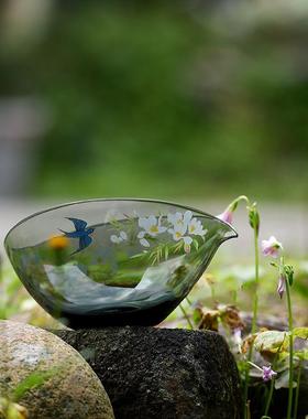 春归扁舟公道杯茶海耐热高硼硅玻璃绿茶分茶器匀杯家用泡茶过滤杯