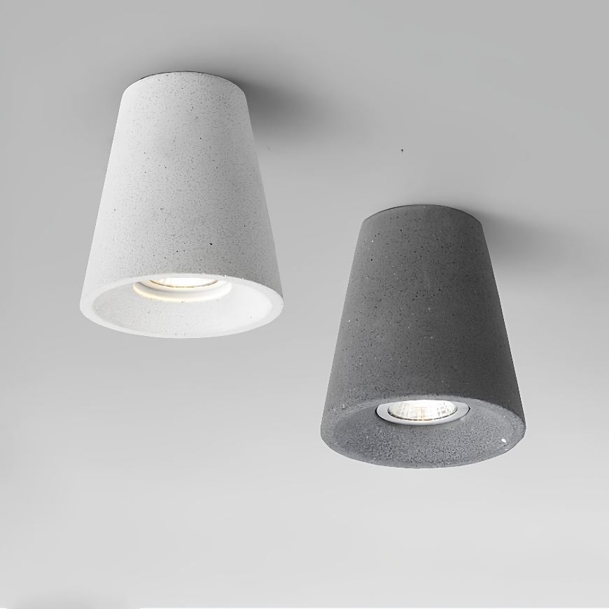 极简设计师明装工业餐厅店铺商用过道白砂石天花筒灯水泥吸顶灯具