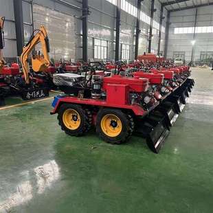 四驱四轮微耕机犁地耕田大棚果园犁履带旋耕机水旱小型拖拉机农用