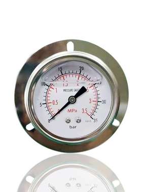 供应全钢充油耐震压力表循环泵用轴向带前边YNBF60Z 3.5MPA 35BAR