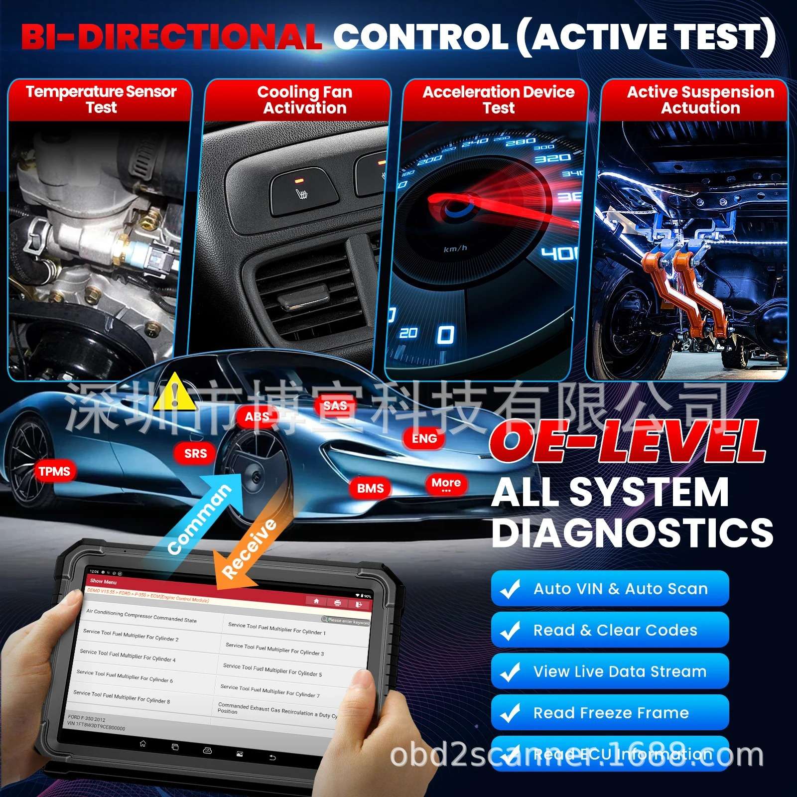 LAUNCH X431 PRO3S+ Elite All-in-One Bidirectional Scan Tool图片
