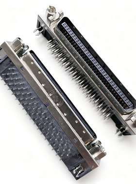 台产SCSI-68Pin焊板公座HPCN型68芯公头焊板公座槽式连接器90度弯