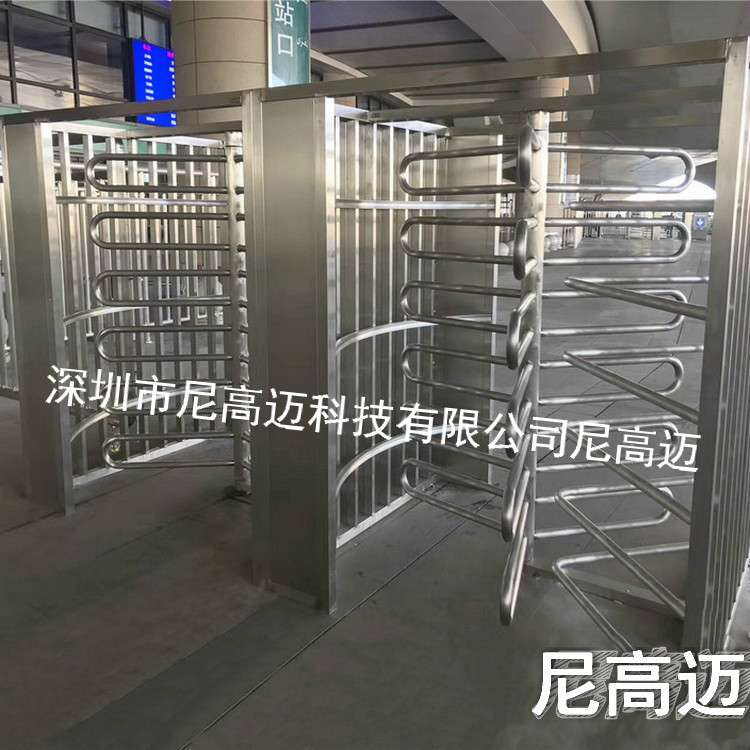 火车站出口旋转转轴机不锈钢单方向通过自由门旅客疏散半高转闸机