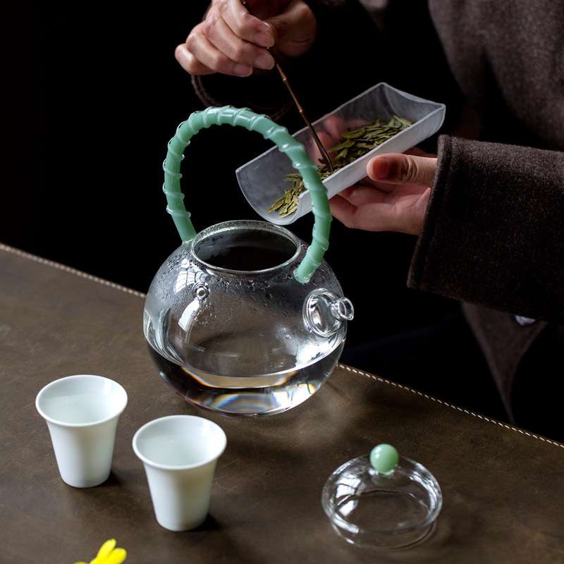 玻璃煮茶壶加厚耐高温大容量花茶壶家用提梁壶烧水泡茶专用养生壶