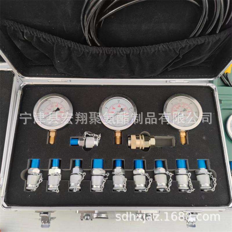 压力表测压盒套装 测试液压系统压力表软管 PT卡特快接测压管总成