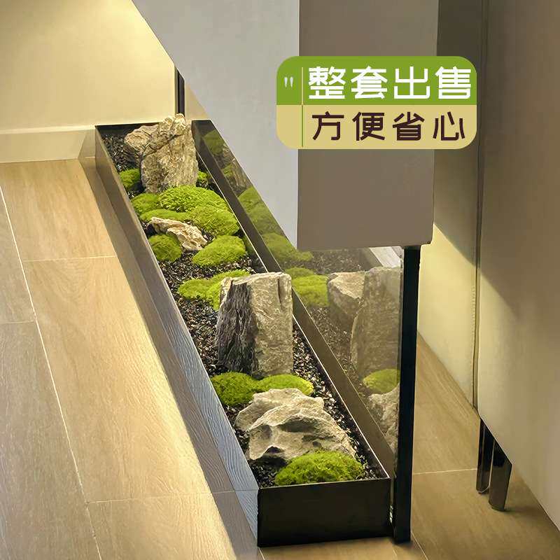 高端仿真绿植轻奢小型玄关地台造景组合苔藓花店展厅大型室内软装