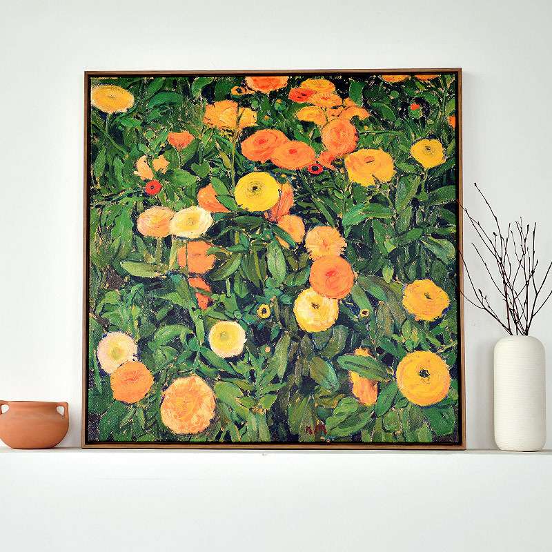 金盏花卧室餐厅客厅沙发背景装饰画壁画挂画墙画简约无框画装饰品