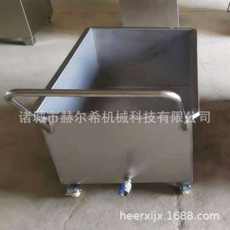 200升标准304不锈钢桶车 腌制猪肉小料车 周转料斗车不锈钢肉料车