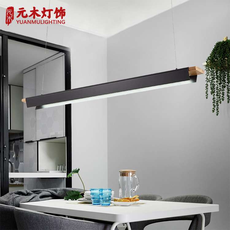 办公室吊灯LED长条灯健身房长方形创意现代方通吊线日光条形灯具