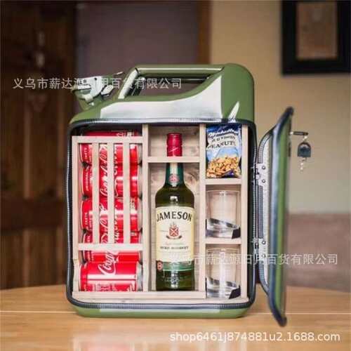 跨境热销铁艺美式汽油桶酒箱Jerry can mini ba圣诞r玄关摆件工艺