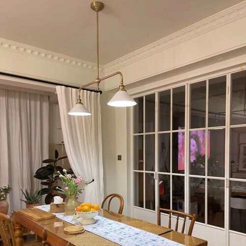 美式复古VC1:1Piaf全铜双头餐厅吊灯法式别墅吧台设计师岛台灯具