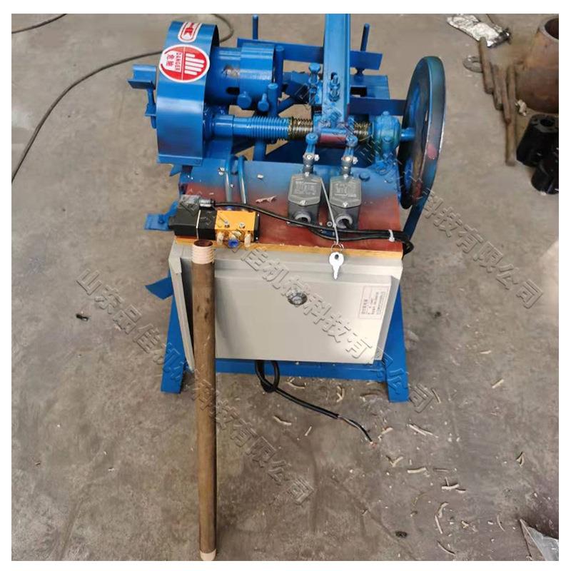 家具扫把杆开牙机 全自动木棒螺纹机 小型电动液压木材套丝机