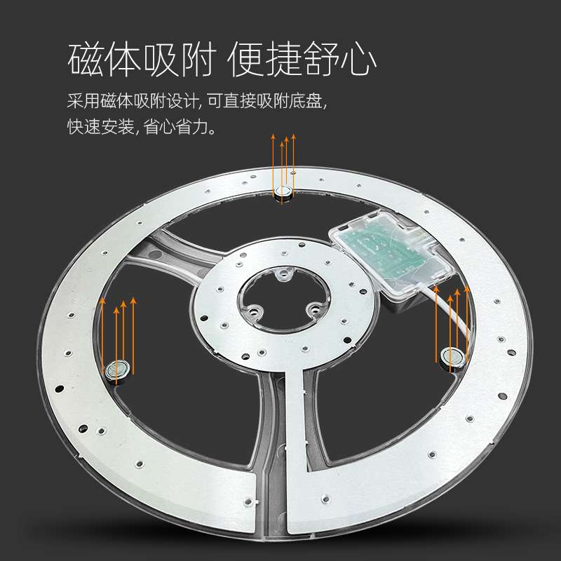 ?圆形led灯盘替换吸顶灯灯芯磁吸超亮节能72w超亮卧室家用吊扇灯